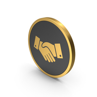 Gold Icon Handshake PNG & PSD Images