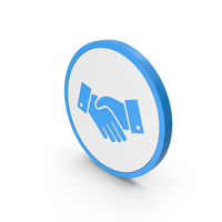 Icon Handshake Blue PNG & PSD Images