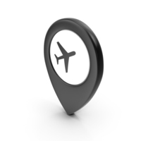 Location Sign Airport Black PNG & PSD Images