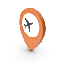 Location Sign Airport Orange PNG & PSD Images