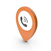 Location Sign Phone Orange PNG & PSD Images