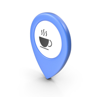 Location Sign Coffe Blue PNG & PSD Images