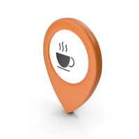 Location Sign Coffe Orange PNG & PSD Images