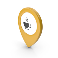 Location Sign Coffe Yellow PNG & PSD Images