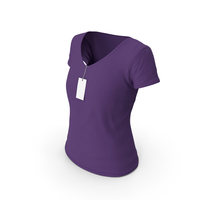 Female V Neck Worn With Tag Purple PNG & PSD Images