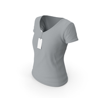 Female V Neck Worn With Tag Gray PNG & PSD Images