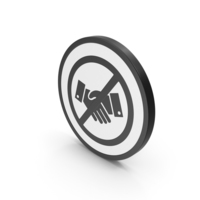 Icon No Handshake Black PNG & PSD Images