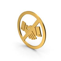 Symbol No Handshake Gold PNG & PSD Images