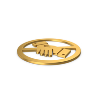 Gold Symbol No Handshake PNG & PSD Images