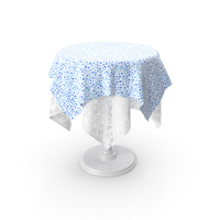Round Side Table  + Fabric  & Lace - 001 PNG & PSD Images