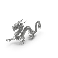 Silver Chinese Dragon Statue PNG & PSD Images
