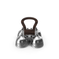 Silver Liturgical Altar Bell with Wood Handle PNG & PSD Images