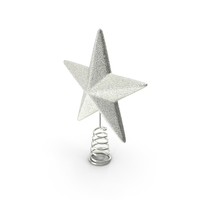 Silver Star Tree Topper PNG & PSD Images