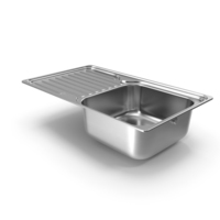 Single Bowl Kitchen Sink with Drainboard PNG & PSD Images