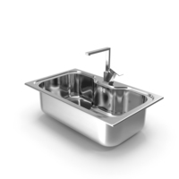 Single Bowl Square Inset Sink with Tap PNG & PSD Images