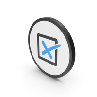Icon X Mark Box Blue PNG & PSD Images