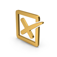 Symbol X Mark Box Gold PNG & PSD Images