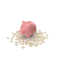 Piggy Bank and Euros PNG & PSD Images