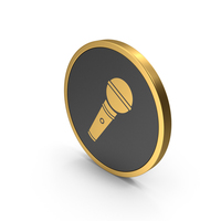 Gold Icon Microphone PNG & PSD Images