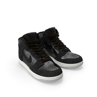 Skateboard Shoe Nike SB Dunk High Pro Black PNG & PSD Images