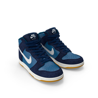 Skateboarding Shoe Nike SB Dunk High Pro Blue PNG & PSD Images