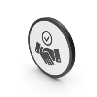 Icon Handshake With Checkmark PNG & PSD Images