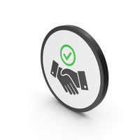Icon Handshake With Checkmark Green PNG & PSD Images
