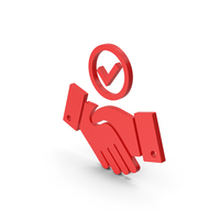 Symbol Handshake With Checkmark Red PNG & PSD Images