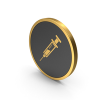 Gold Icon Syringe PNG & PSD Images