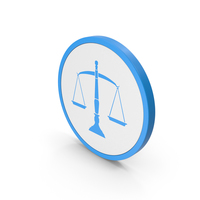Icon Scales Of Justice Blue PNG & PSD Images