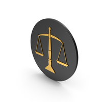 Scales Of Justice Gold Icon PNG & PSD Images