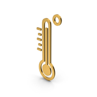 Symbol Thermometer Gold PNG & PSD Images