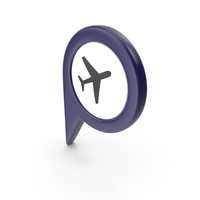 Location Sign Airport Dark Blue PNG & PSD Images