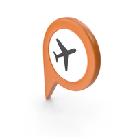 Location Sign Airport Orange PNG & PSD Images