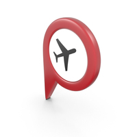 Location Sign Airport Red PNG & PSD Images