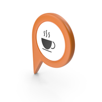 Location Sign Coffe Orange PNG & PSD Images