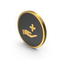 Gold Icon Medical Cross In Hand PNG & PSD Images