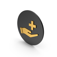 Medical Cross In Hand Gold Icon PNG & PSD Images