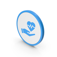 Icon Medical Heart In Hand Blue PNG & PSD Images