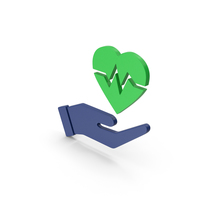 Symbol Medical Heart In Hand Green PNG & PSD Images