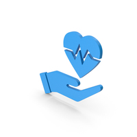 Symbol Medical Heart In Hand Blue PNG & PSD Images