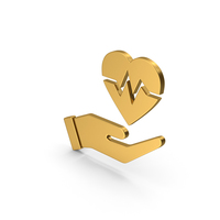 Symbol Medical Heart In Hand Gold PNG & PSD Images