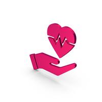 Symbol Medical Heart In Hand Metallic PNG & PSD Images