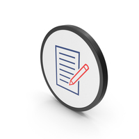 Icon Document With Pen Colored PNG & PSD Images