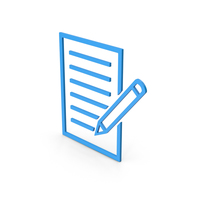 Symbol Document With Pen Blue PNG & PSD Images