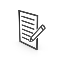 Symbol Document With Pen Black PNG & PSD Images