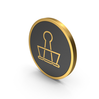 Gold Icon Binder Clip PNG & PSD Images