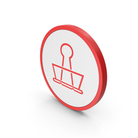 Icon Binder Clip Red PNG & PSD Images