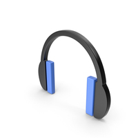 Headphones Icon Black and Blue PNG & PSD Images