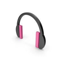 Headphones Icon Black and Pink PNG & PSD Images